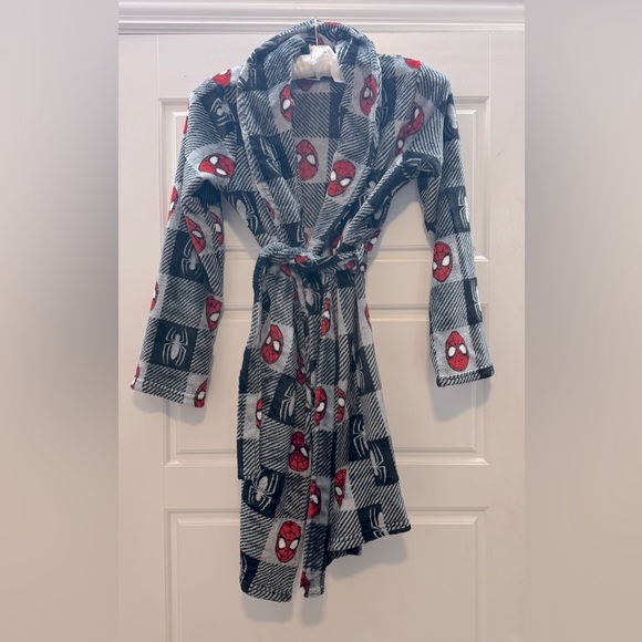 Gray Fleece Spider-Man Boys Robe, sz lg - Picture 1 of 4